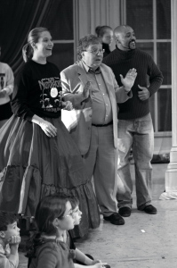 Melanie Couvillon, Smiley Anders and Leonard Augustus participate in rehearsals for the 2005 production.