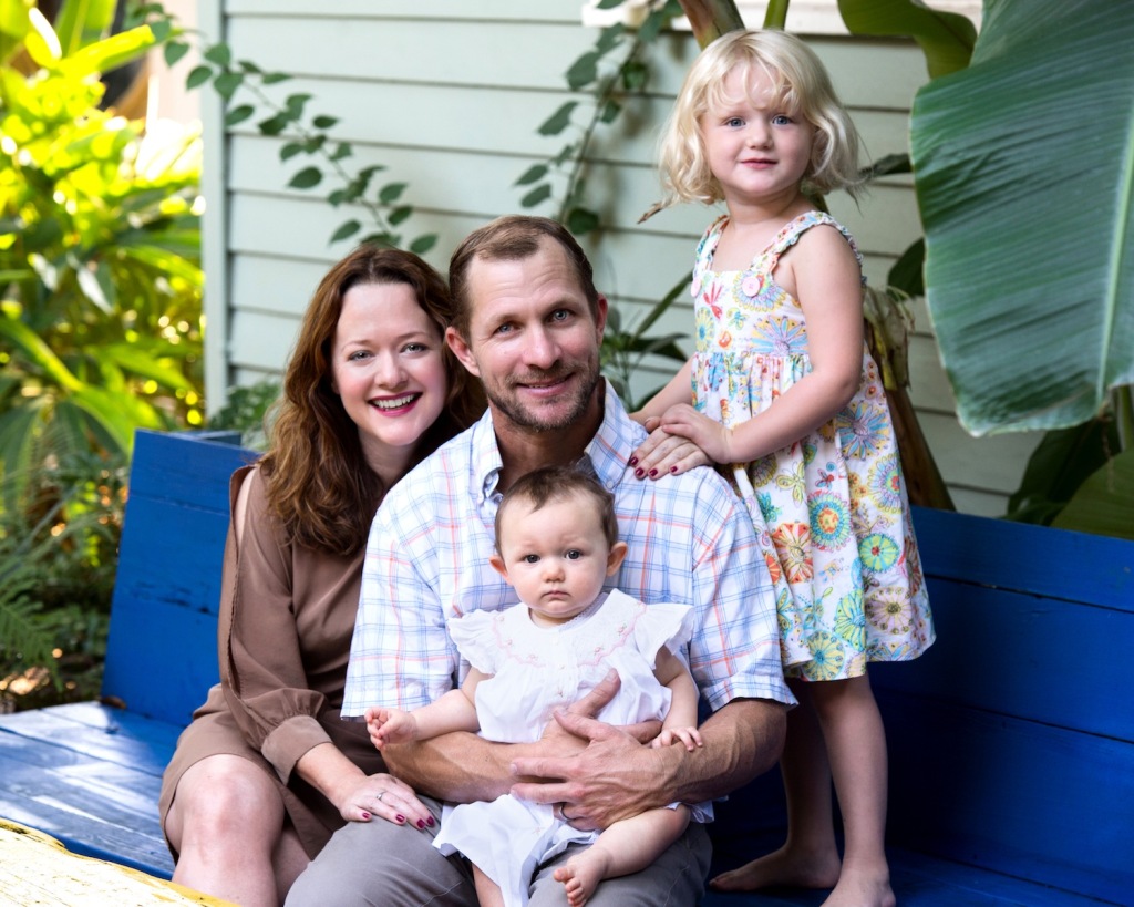Amy Mitchell-Smith, founder and producer of Cienega Motion Picture Group, moved here after Hurricane Katrina to help in the disaster relief effort and ultimately settled in Baton Rouge. She is now married to Aaron, and the duo has two daughters, Rosalie (standing) and Margot.