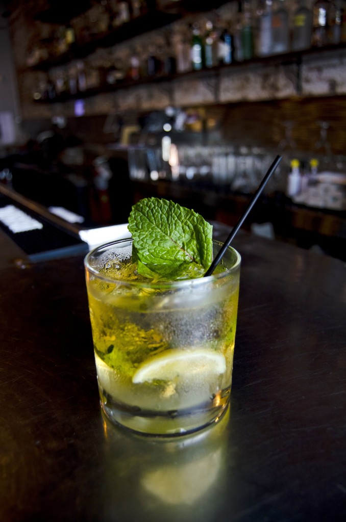 "Whiskey River" Buffalo Trace Bourbon, mint, lemon, simple syrup