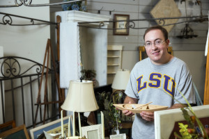 Michael DiMari runs a booth at Roundabout Mercantile.