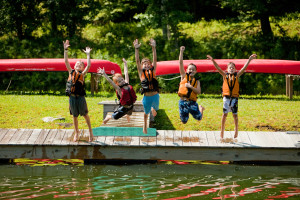 Water sports are a highlight of the recreational opportunities at camp.